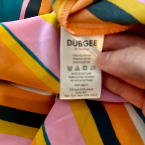 Dubgee by Whoopi Goldberg Colorful Stripe Sleeveless Shift Midi Dress Pockets, S - Picture 4 of 7